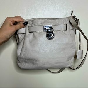 MK Ivory Leather Strapbag